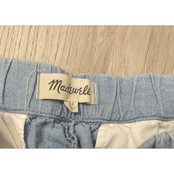 Madewell Shorts Blue Women's Chambray Pull-On Travel Beach Coastal cotton XS - Picture 4 of 7